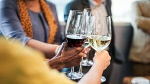 Students enjoying different wines during a wine tasting class WSA Bangkok