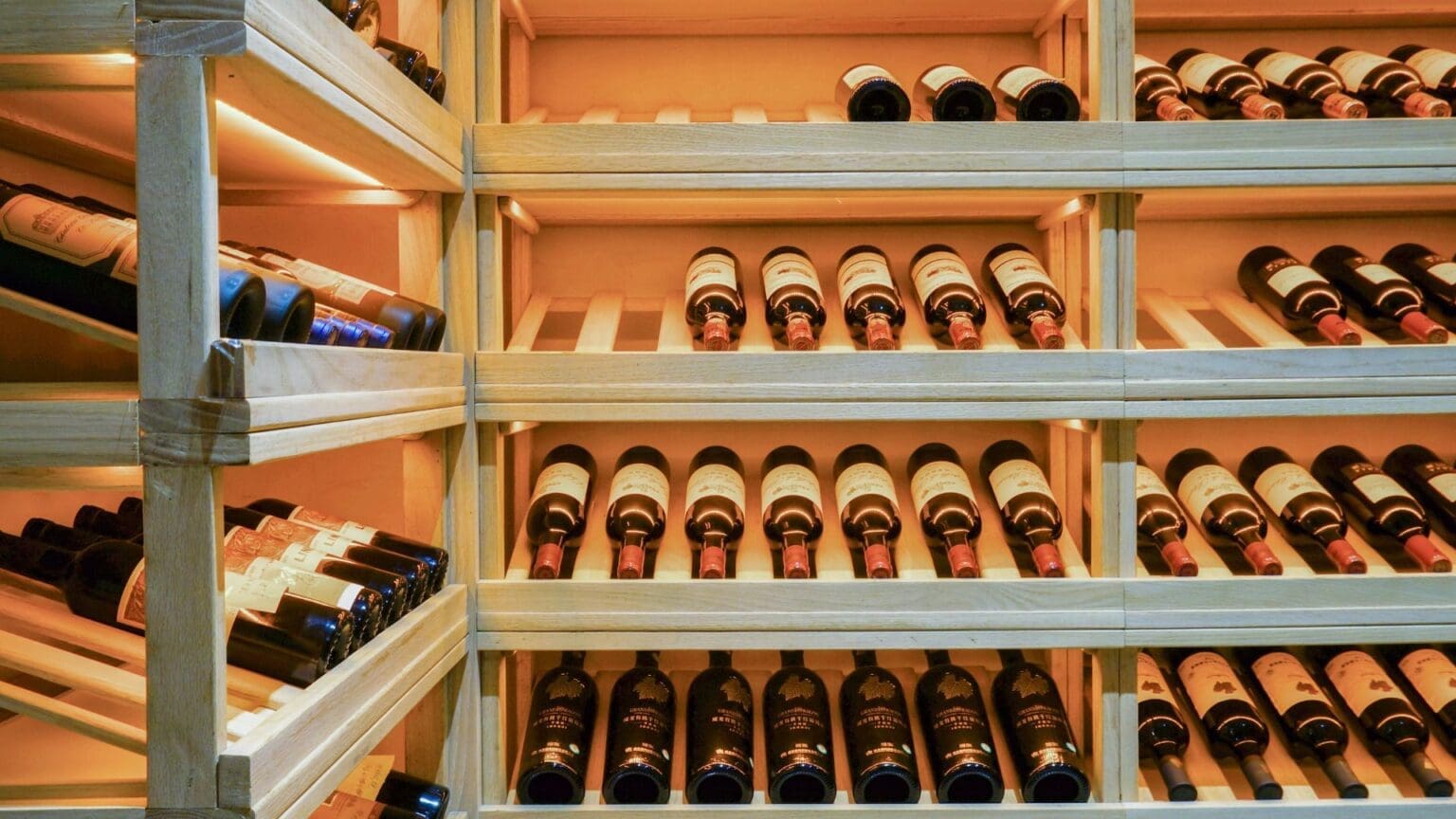 Wine bottles for sale stored in wine cellar WSA Bangkok