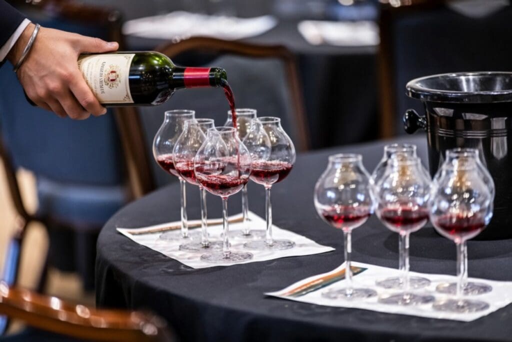 professional sommelier hold bar and masterclass at corporate exhibition Bangkok