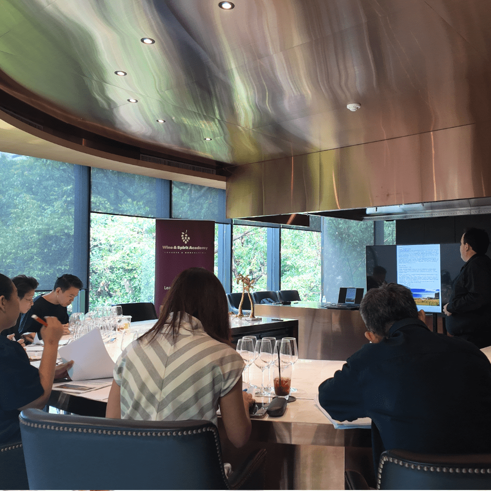 Sommelier Course Bangkok & Wine Certified Program 2026 – นักเรียนกำลังเรียนไวน์ที่ Wine & Spirit Academy เหมาะสำหรับทั้งอาชีพและการพัฒนาตัวเอง