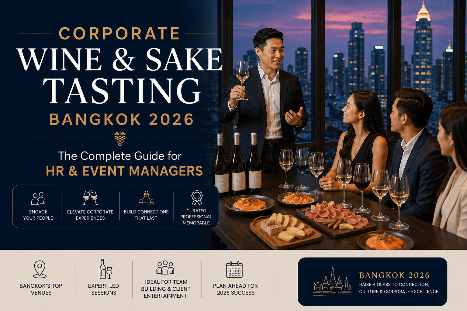 corporate wine tasting team building Bangkok certified sommelier WSA