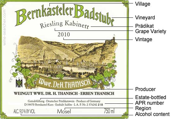 Wine label germany
