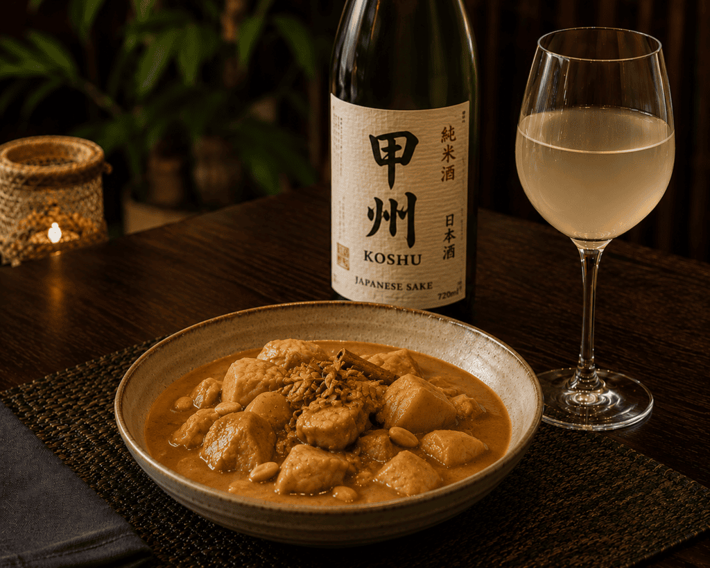 Koshu sake with Massaman curry