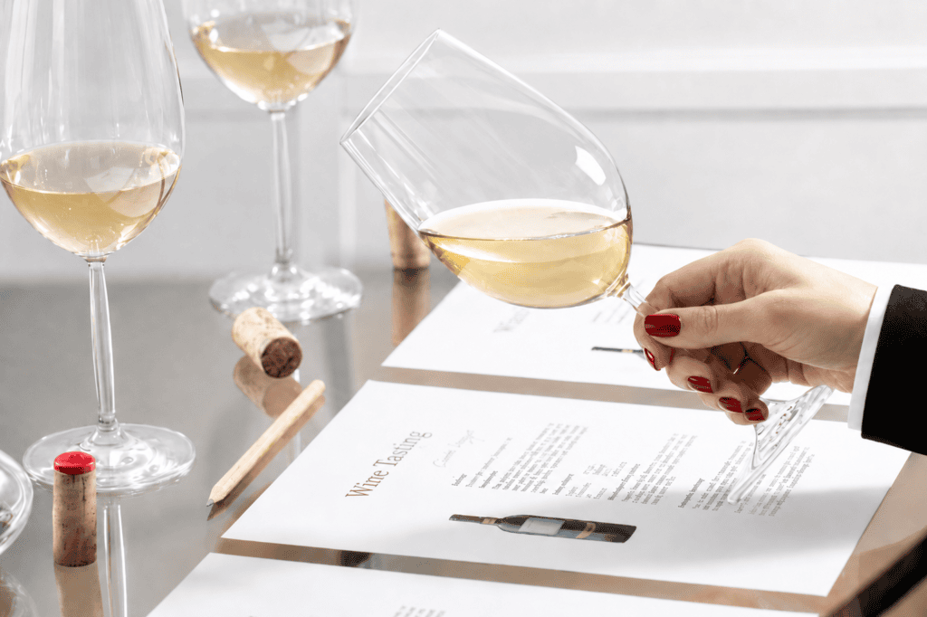 Sommelier student practising blind tasting and professional wine service at WSA Bangkok certified program