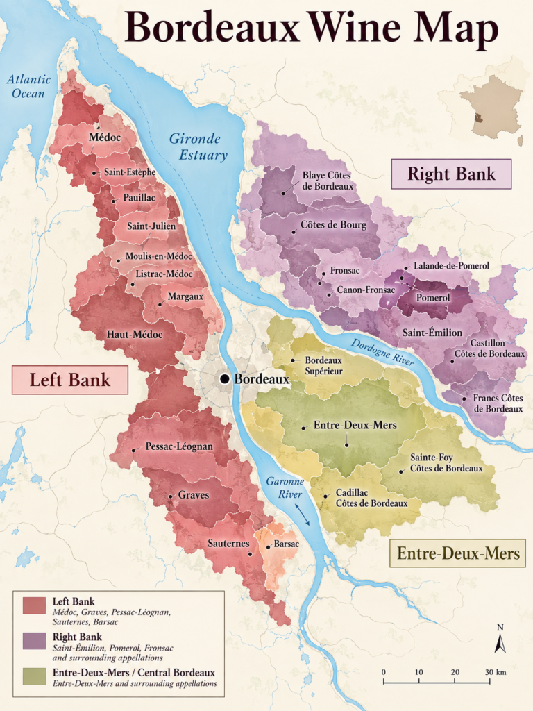 bordeaux wine map
