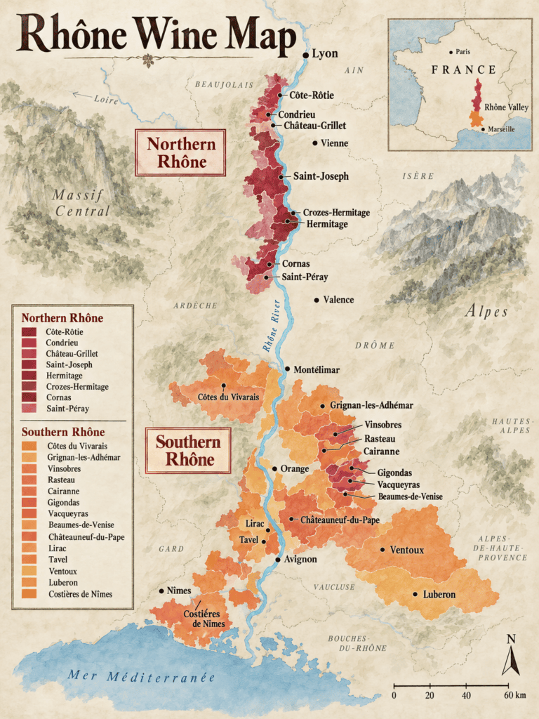 rhone wine map